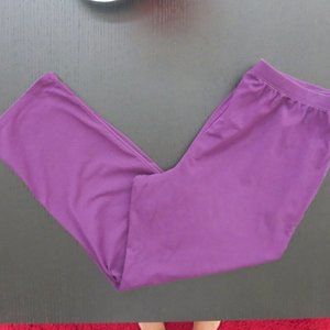 Catherines Suprema Pull On Casual Pants Royal Purple Pockets Stretch